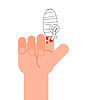 Vector clipart: Bandaged finger . Injury finger